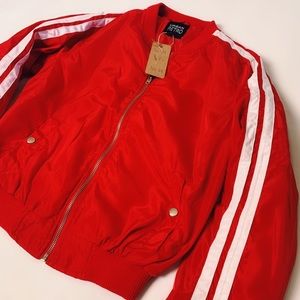 Vintage inspired red bomber jacket size XS/S